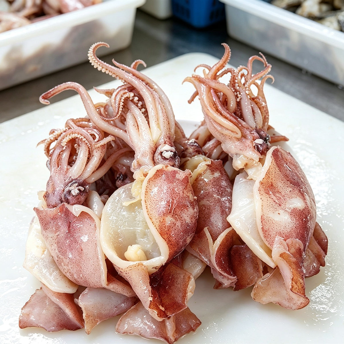 Fresh Whole Squid Ready To Cook