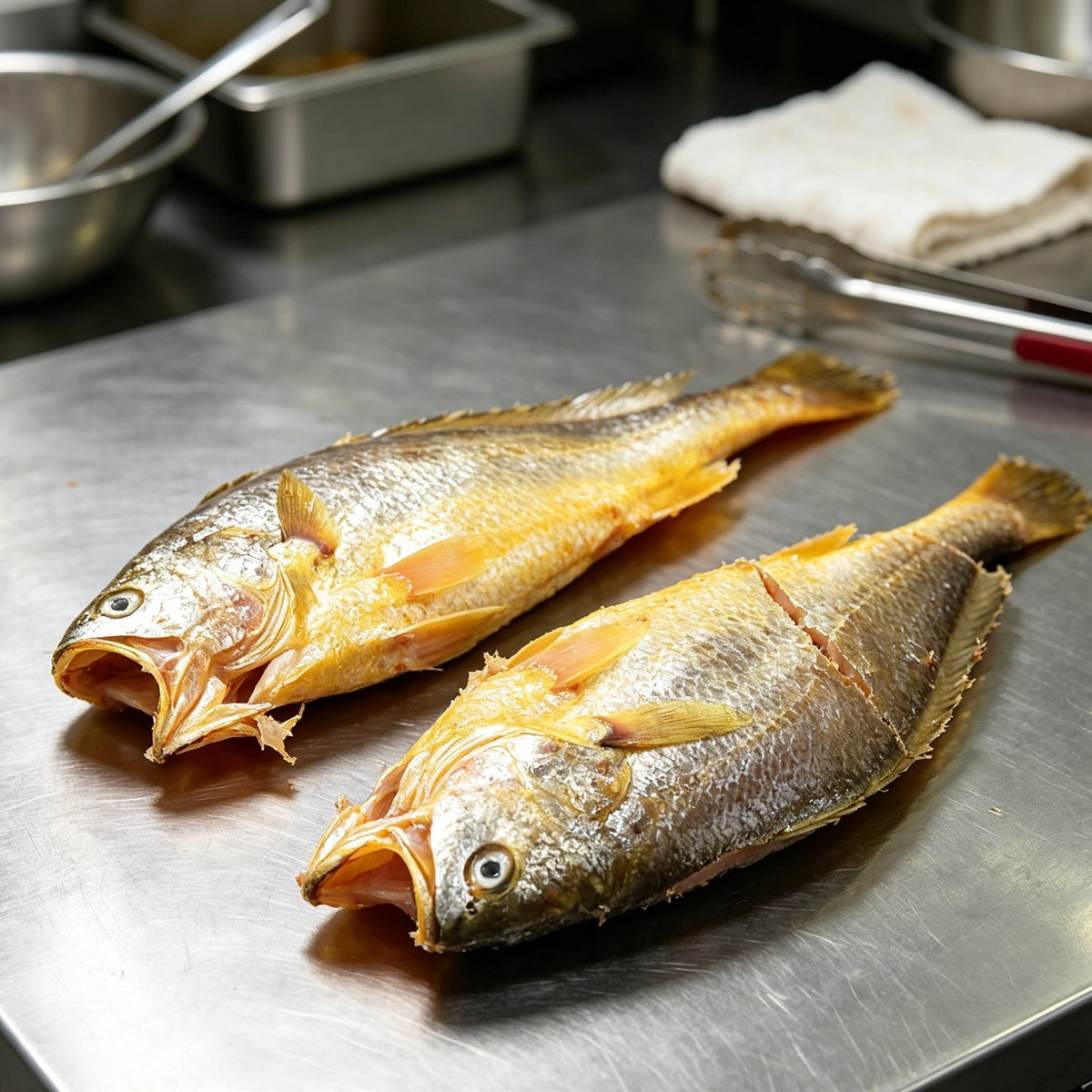 Golden Pan-Seared Whole Yellow Croaker